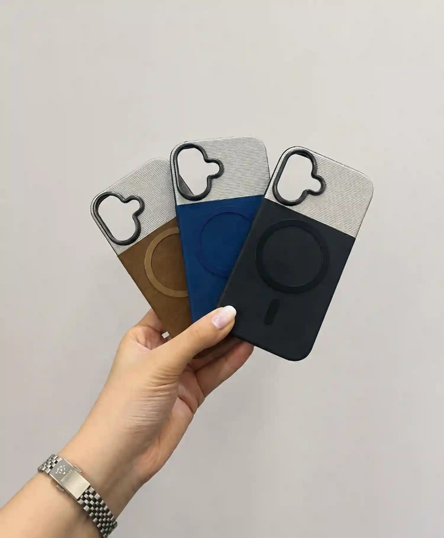 قاب چرمی مگ سیف دار Stylish گوشی موبایل Iphone 16 — تصویر ۴