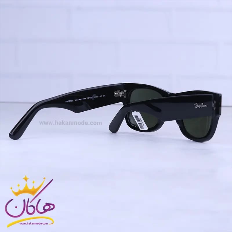 عینک آفتابی ری بن زنانه مشکی شیشه سبز RB 0840 S/1 — تصویر ۴