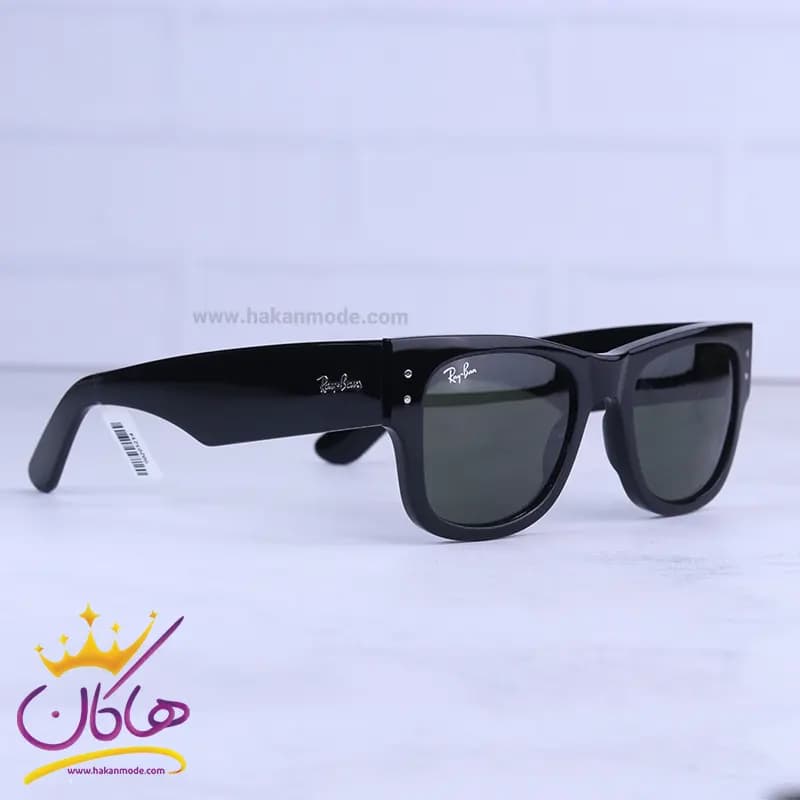 عینک آفتابی ری بن زنانه مشکی شیشه سبز RB 0840 S/1 — تصویر ۳
