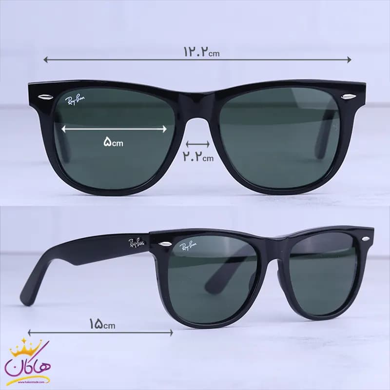 عینک آفتابی ری بن زنانه مشکی شیشه سبز RB 2140-50/1 — تصویر ۲