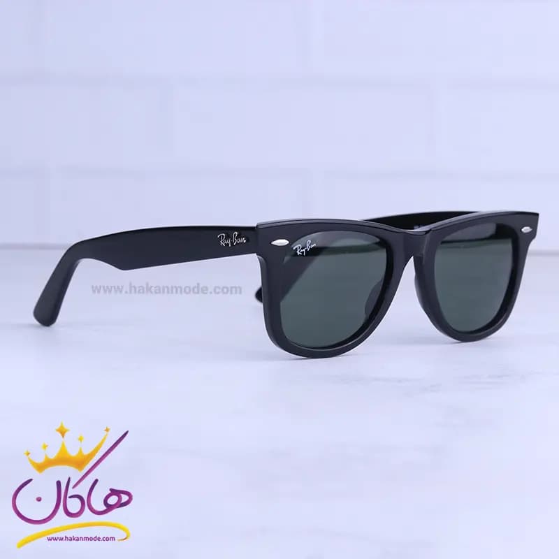 عینک آفتابی ری بن زنانه مشکی شیشه سبز RB 2140-50/1 — تصویر ۳