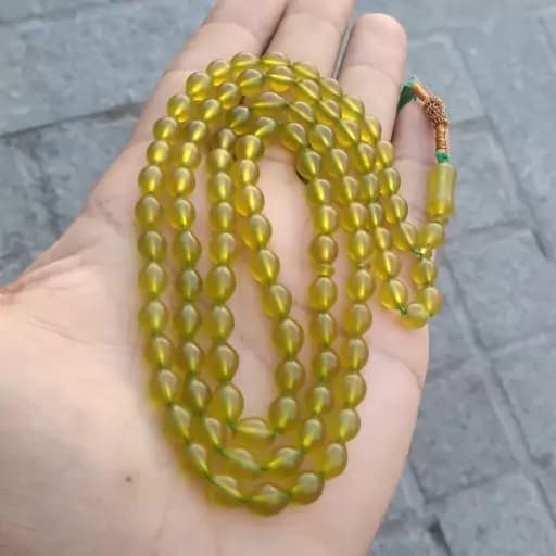 تسبیح شاه مقصود افغان کهنه تراش دقیق از ریز به درشت منظم بدون کوچک ترین عیب درجه یک بدون برفک و ترک در حد موزه | تسبیح سنگی | سنگ طبیعی | تسبیح مذهبی | تسبیح مالاکیت | تسبیح لاجورد | تسبیح — تصویر ۶