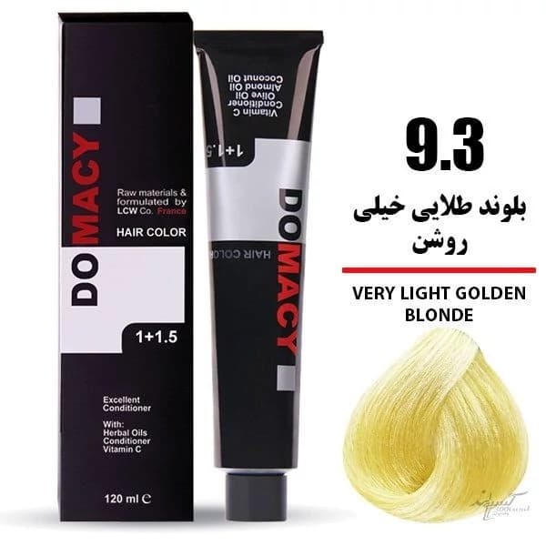 رنگ مو بلوند طلایی خیلی روشن دوماسی شماره 9.3 حجم 120 میلی لیتر — تصویر ۲