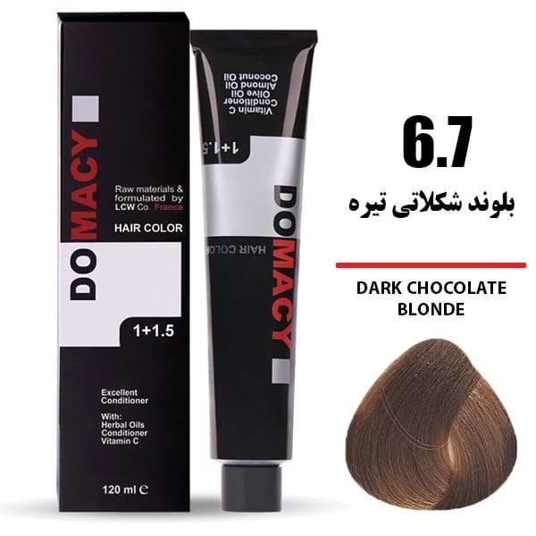 رنگ مو بلوند شکلاتی تیره دوماسی شماره 6.7 حجم 120 میلی لیتر — تصویر ۲