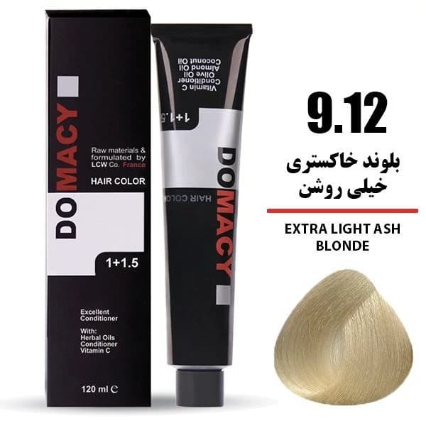 رنگ مو بلوند خاکستری خیلی روشن دوماسی شماره 9.12 حجم 120 میلی لیتر — تصویر ۳