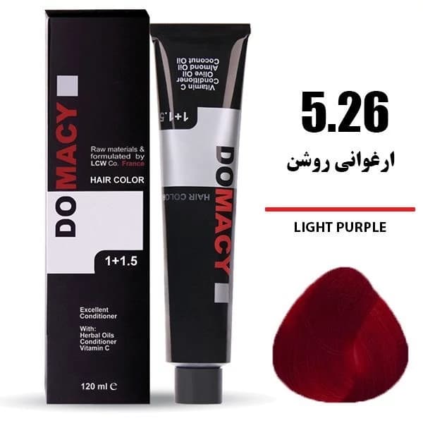 رنگ مو ارغوانی روشن دوماسی شماره 5.26 حجم 120 میلی لیتر — تصویر ۲