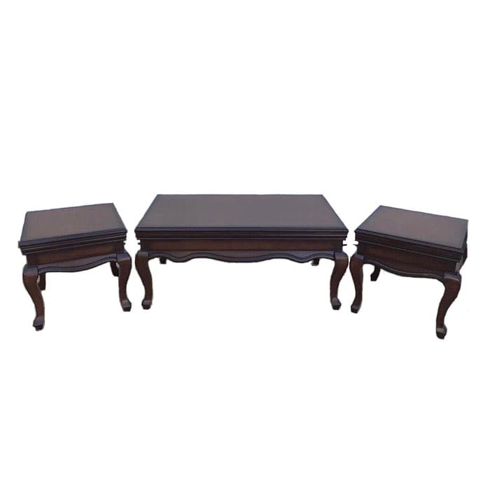 میز عسلی سه تکه مستطیل چوبی کد IGA-05MOS