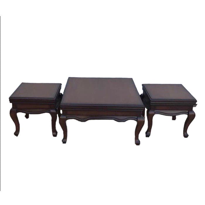 میز عسلی سه تکه مربع چوبی کد IGA-05MOR