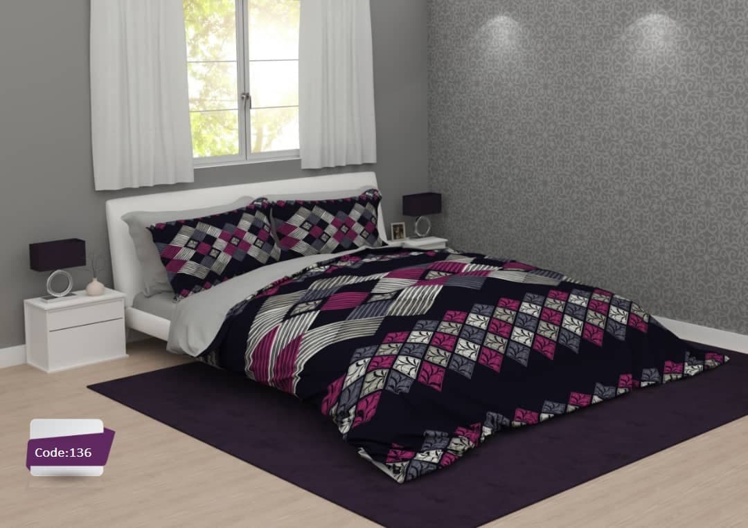 سرویس لحاف روتختی کلاسیک بنفش طوسی – کد 136