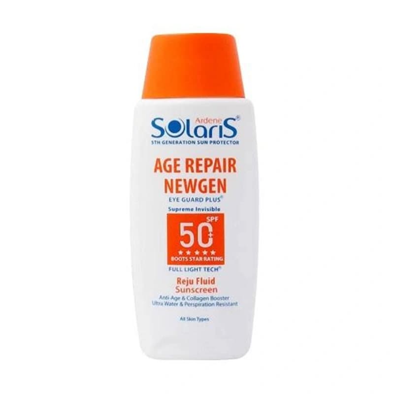 فلوئید ضد آفتاب و ضد چروک آردن سولاریس مدل بی رنگ حجم 100mL