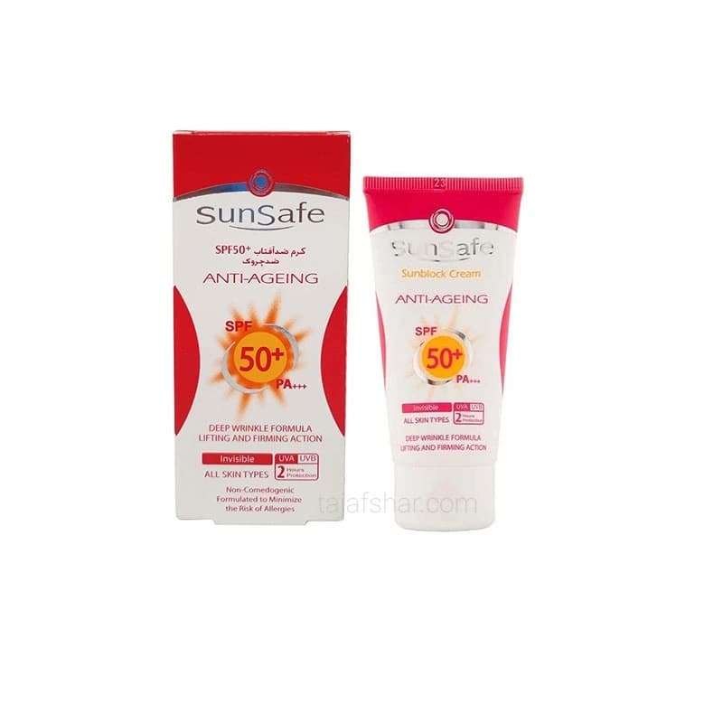 کرم ضد آفتاب ضد چروک سان سیف بی رنگ حجم 50mL — تصویر ۲