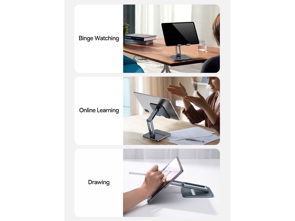 هولدر رومیزی تبلت بیسوس Baseus LUSZ000113 Foldable Metal Desktop Holder — تصویر ۴