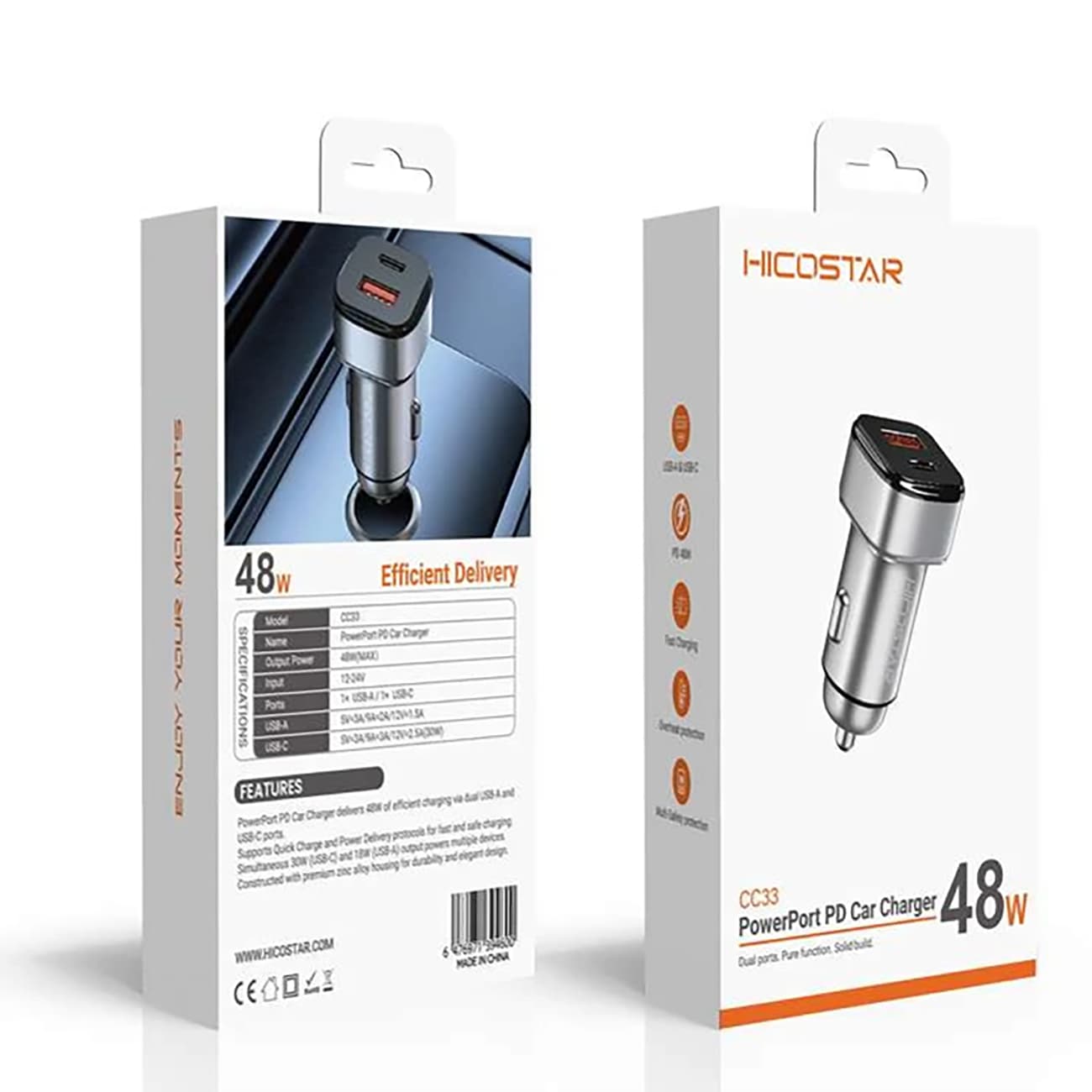 شارژر فندکی فست شارژ هایکو استار Hicostar مدل HS-CC33 توان 48 وات — تصویر ۶