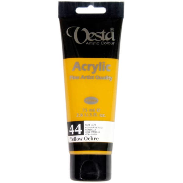 رنگ اکریلیک وستا مدل yellow ochre 44 حجم 75 میلی لیتر