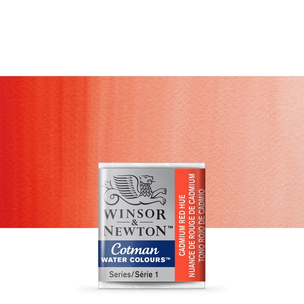 قرص کوچک آبرنگ کاتمن وینزور 095 CADMIUM RED HUE