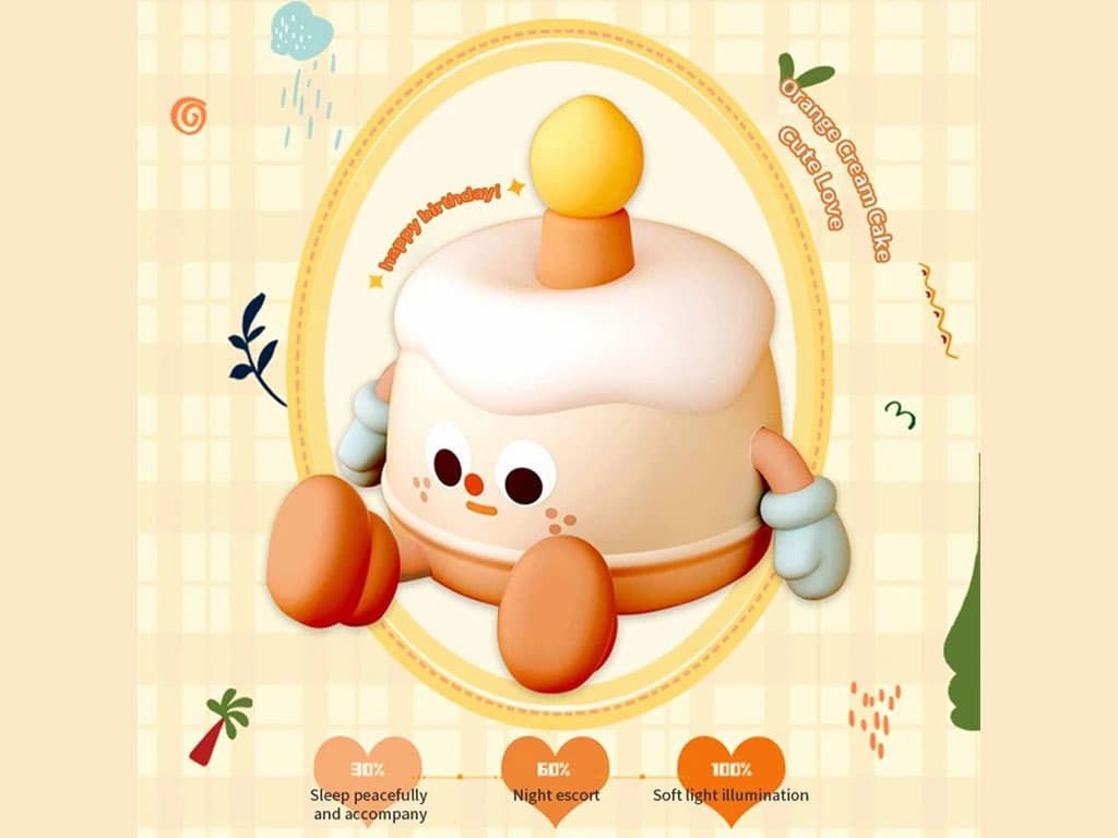 چراغ خواب فانتزی شارژی رومیزی Birthday cake night light MY-006 — تصویر ۶