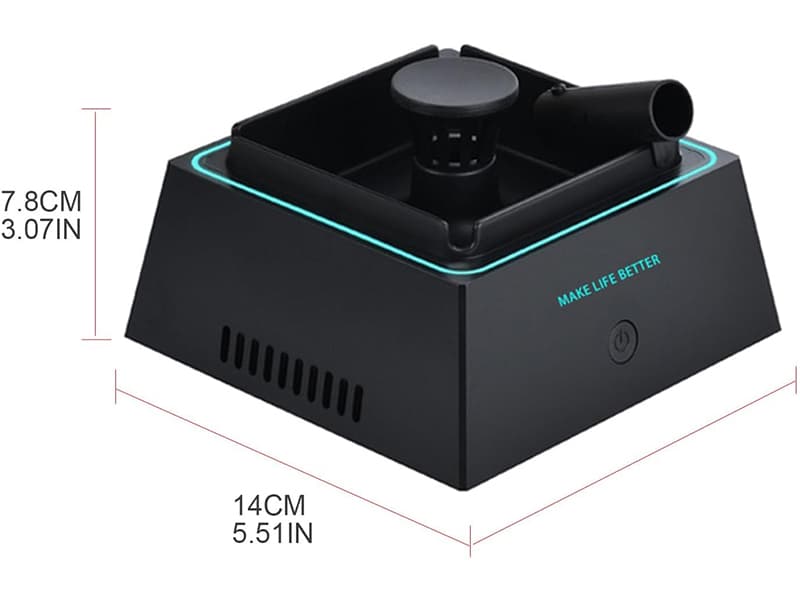 زیرسیگاری تصفیه هوا بدون دود با نور ال‌ای‌دی چند منظوره Smokeless 2 in 1 Air Purifier Ashtray Air Purifier Ashtrays with LED Light — تصویر ۷