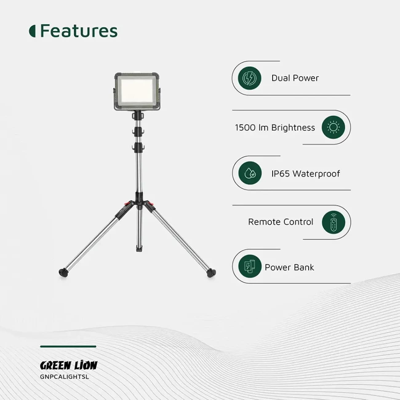 چراغ کمپینگ خورشیدی گرین‌لاین GNPCALIGHTSL / GCL-25 همراه ریموت کنترل — تصویر ۴