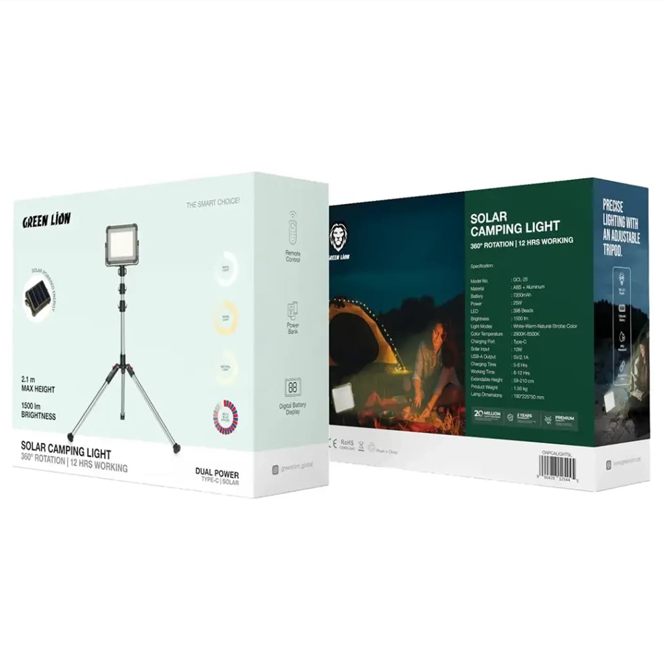 چراغ کمپینگ خورشیدی گرین‌لاین GNPCALIGHTSL / GCL-25 همراه ریموت کنترل — تصویر ۷