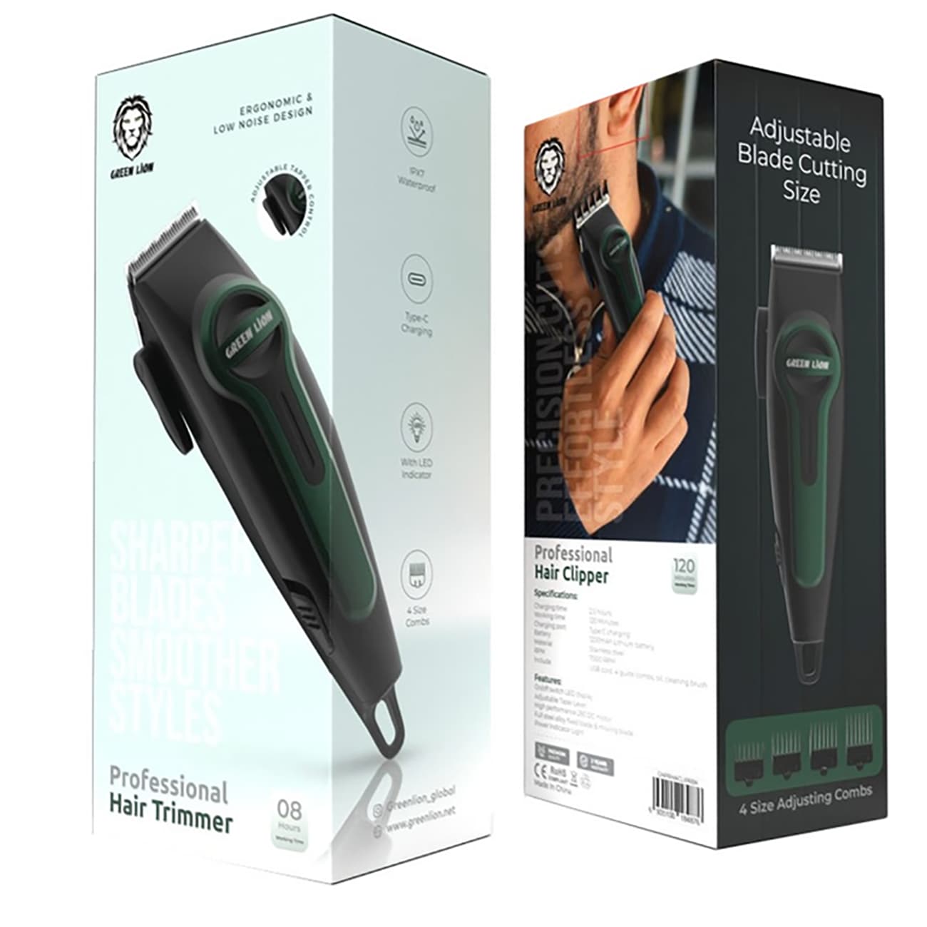 ریش تراش شارژی گرین لاین GREEN LION مدل GNPRHACLIPRBK — تصویر ۳