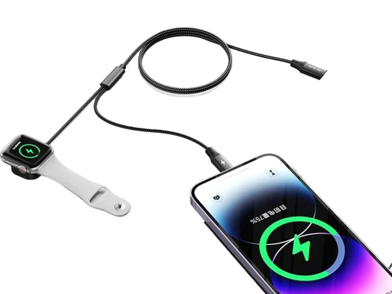 کابل شارژ لایتنینگ 18 وات و شارژر بی سیم اپل واچ مک دودو Mcdodo 2 In 1 Wireless Charger Apple Watch & Phone CH-2980 — تصویر ۴