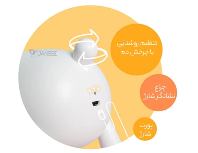 چراغ رومیزی سیلکونی فانتزی شارژی طرح گوزن L17 Cartoon deer small night light USB charging — تصویر ۶