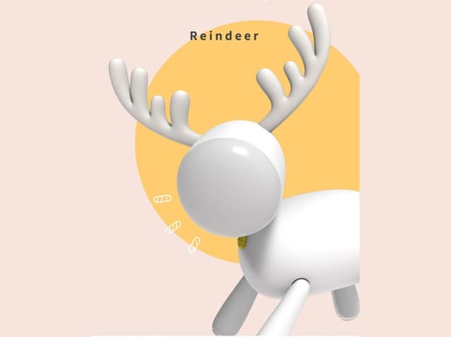 چراغ رومیزی سیلکونی فانتزی شارژی طرح گوزن L17 Cartoon deer small night light USB charging — تصویر ۵
