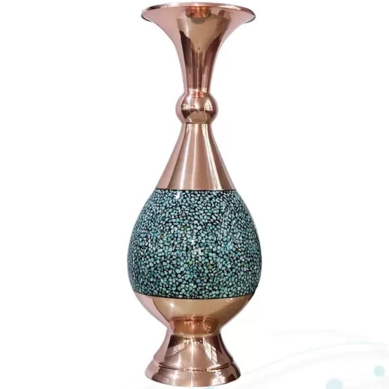 قرآن و نهج البلاغه وزیری چرم با گلدان بزرگ فیروزه — تصویر ۵