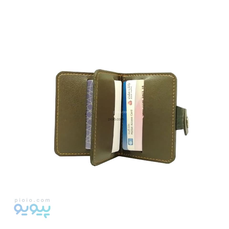 کیف جا کارتی دکمه دار چرم — تصویر ۲