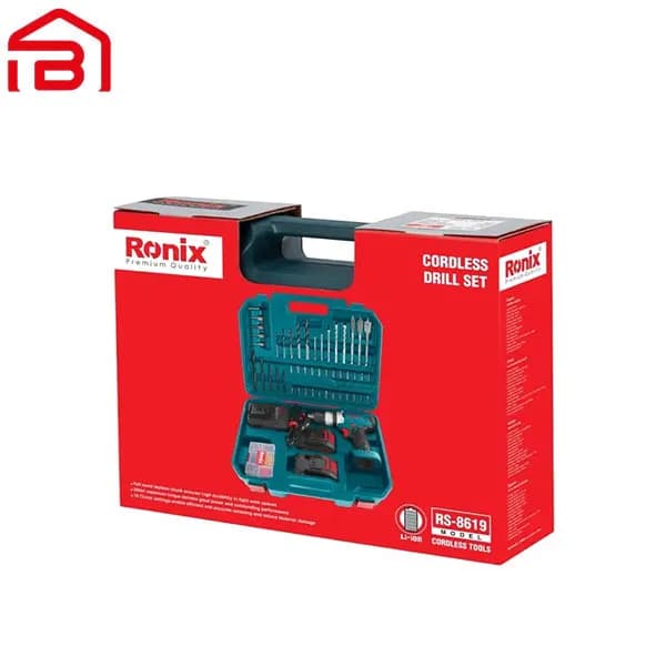 کیت دریل چکشی شارژی 20 ولت رونیکس مدل RS-8619 — تصویر ۱۱