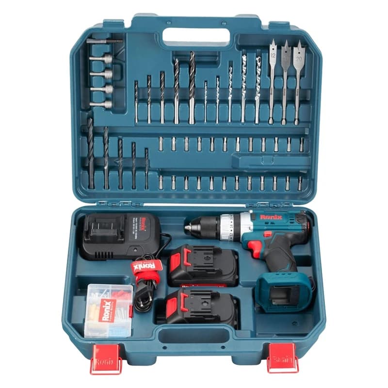 کیت دریل چکشی شارژی 20 ولت رونیکس مدل RS-8619