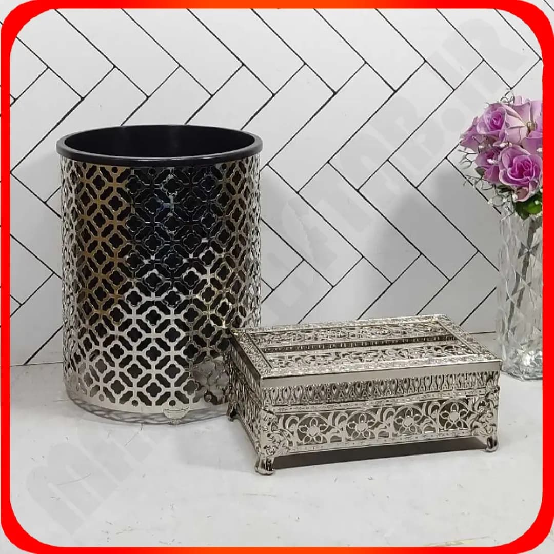 سطل و دستمال آینه ای سیلور زومبا