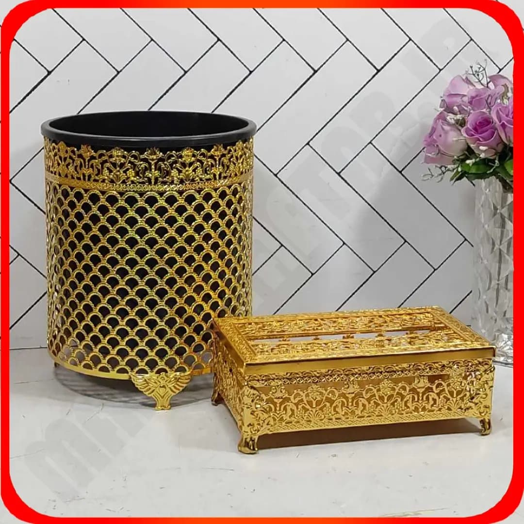 سطل و دستمال صدفی لاله طلایی زومبا