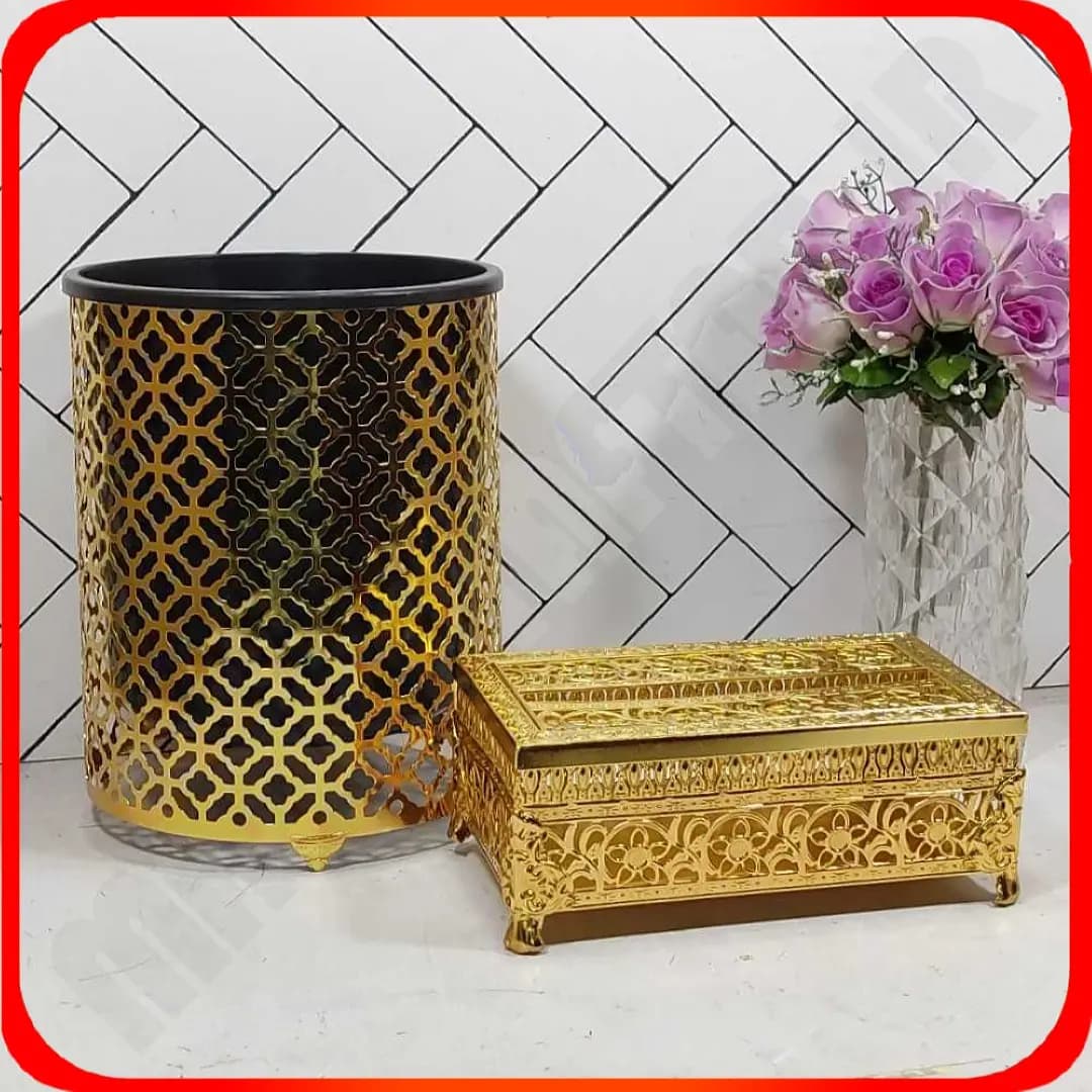 سطل و دستمال گرد آینه ای طلایی زومبا