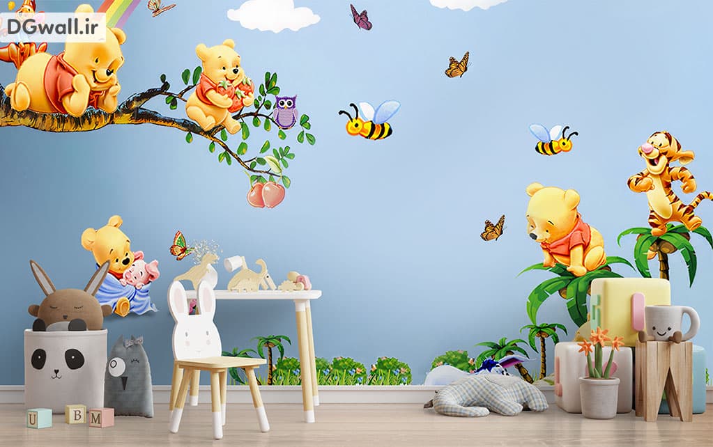 پوستر دیواری اتاق کودک، پو و دوستان بامزه B0220