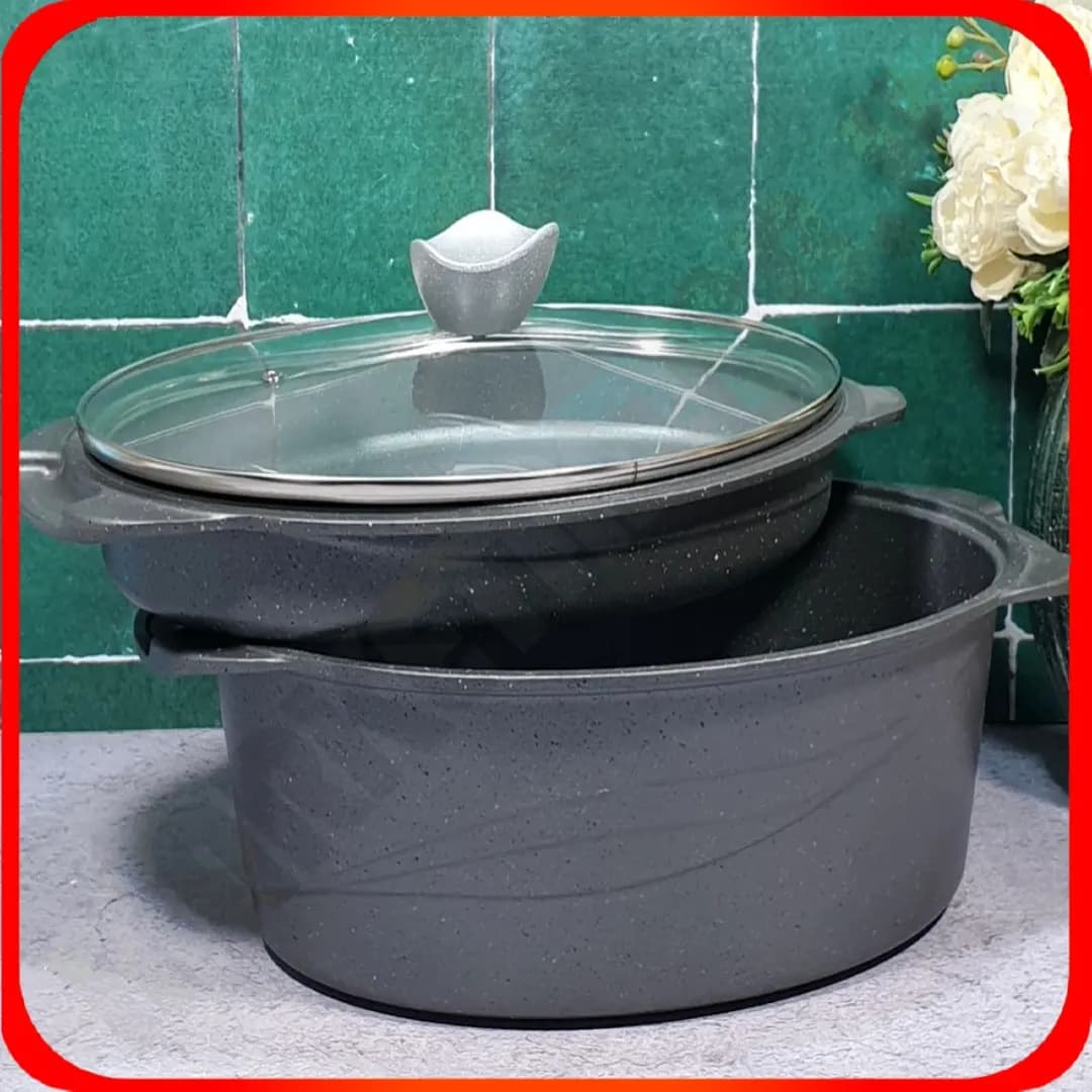 سرویس تابه مرغ و ماهی پز نقره ای طرح اوج دایکاست 40510006سام ست