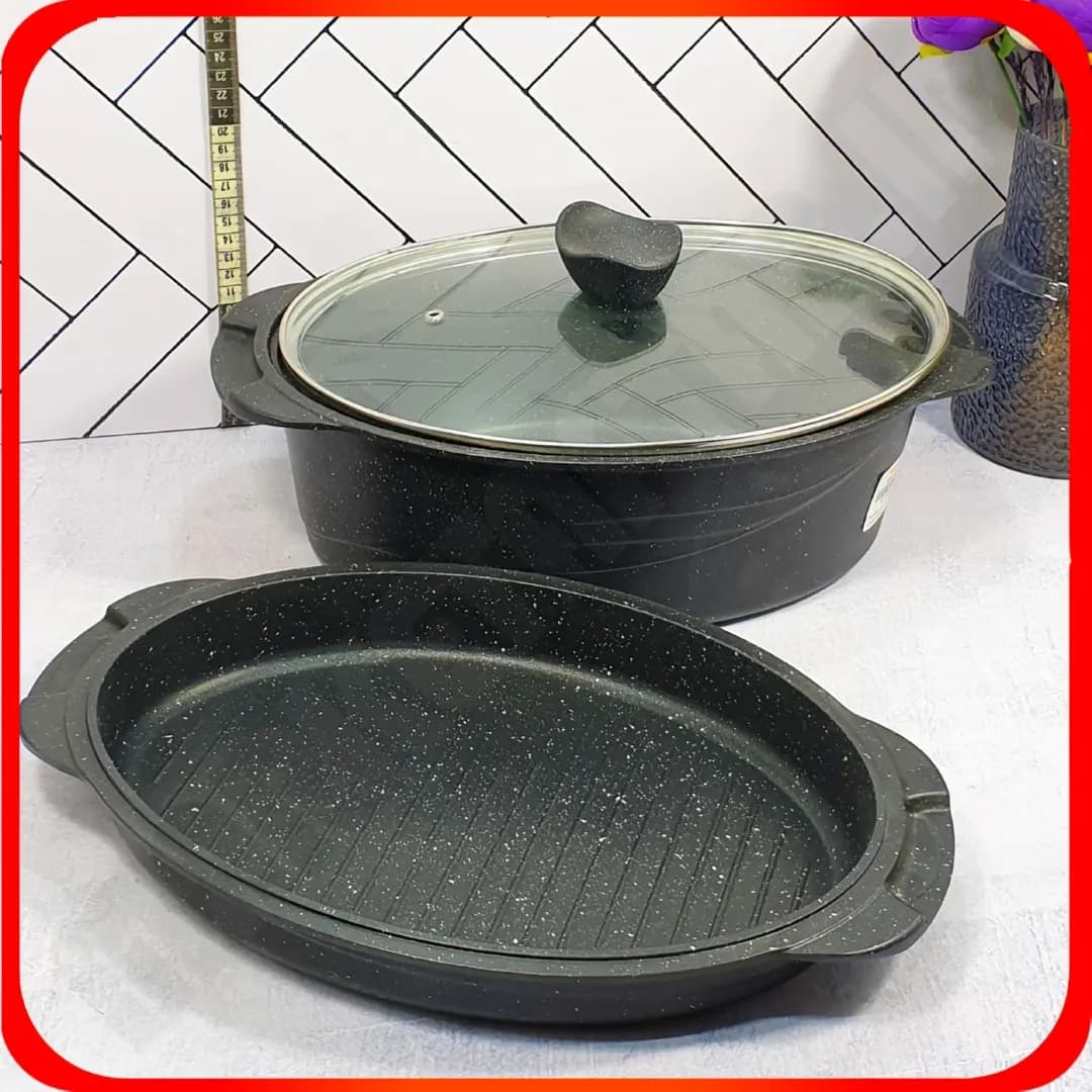 سرویس تابه مرغ و ماهی پز مشکی طرح اوج دایکاست 40510005سام ست