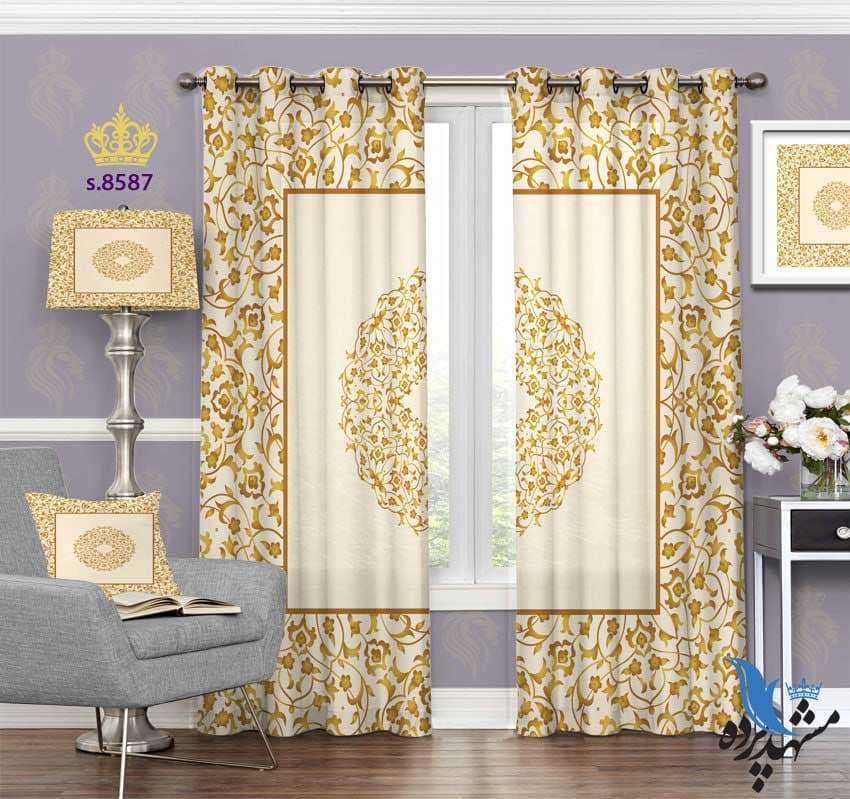 پرده پانچ اسلیمی طرح شمسه کد S8587