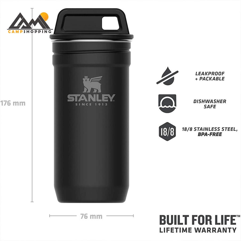 ست شات و قمقمه کتابی استنلی سری Adventure مدل shot glass + flask set — تصویر ۵