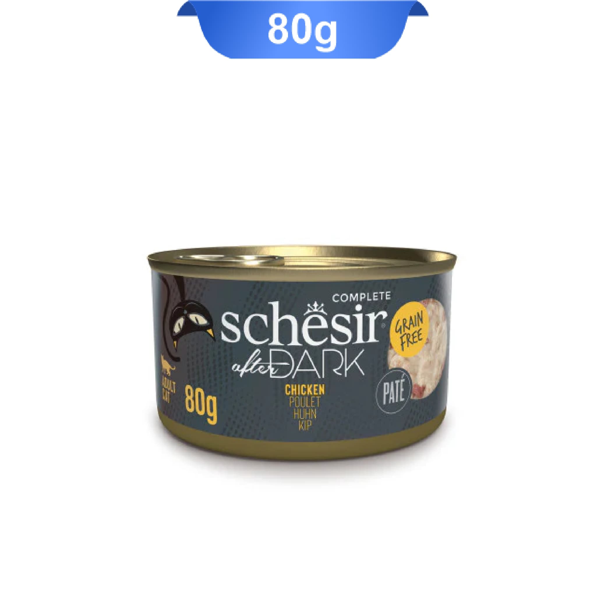 کنسرو گربه بالغ شسیر طعم مرغ وزن 80 گرم Schesir After Dark
