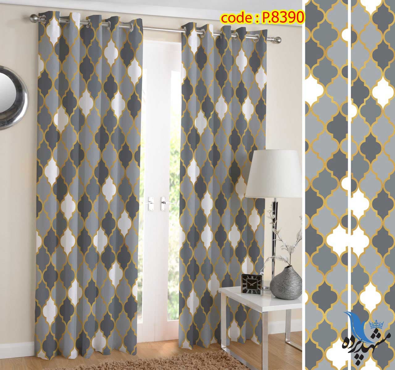 پرده پانچ اسلیمی طرح لوزی لوزی کد P8390