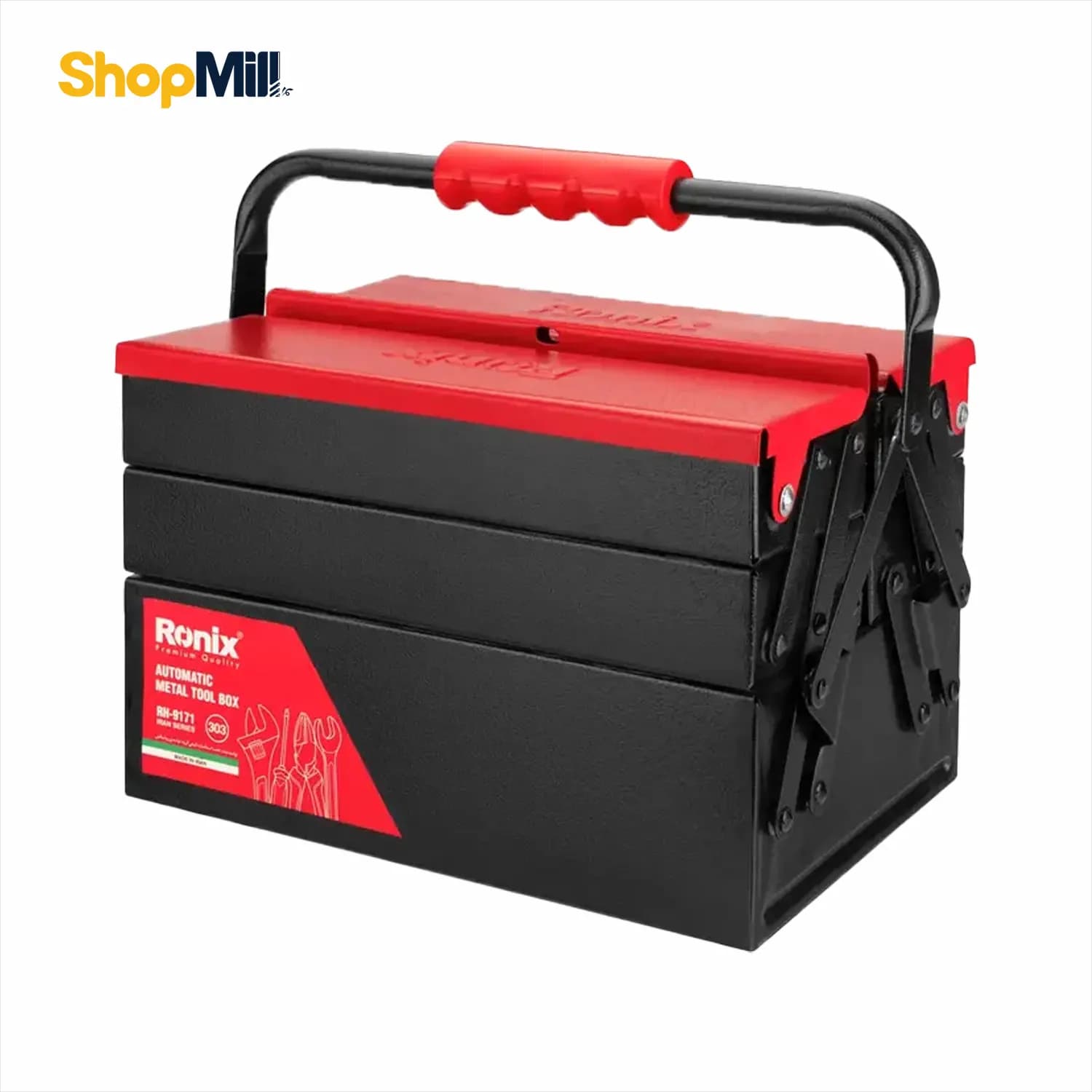 جعبه ابزار فلزی اتوماتیک 30 سانتی متر 3 طبقه رونیکس(Ronix) مدل RH-9171 — تصویر ۲