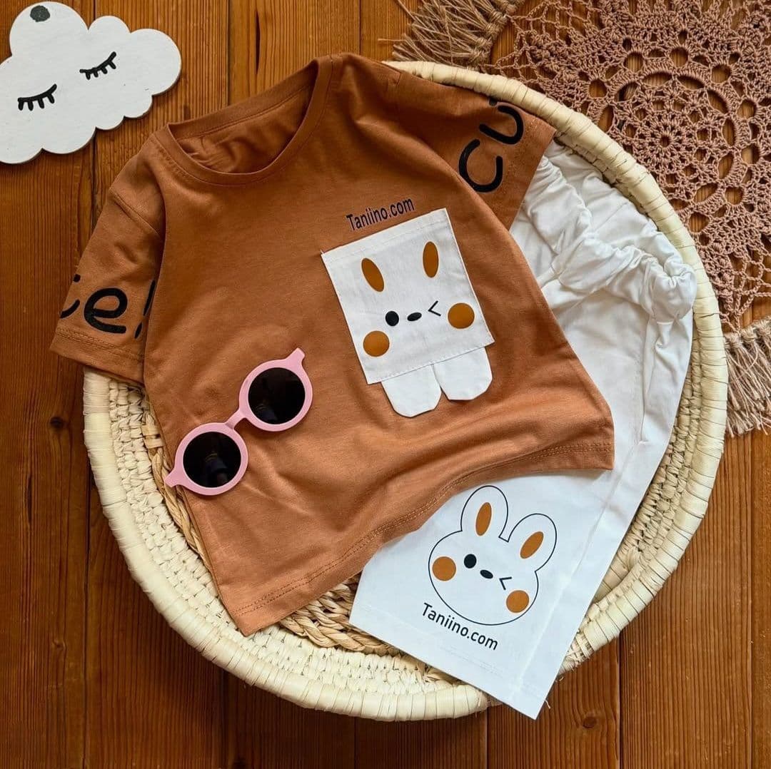 تیشرت شلوارک بچگانه خرگوش کوچولو 🐇 — تصویر ۴