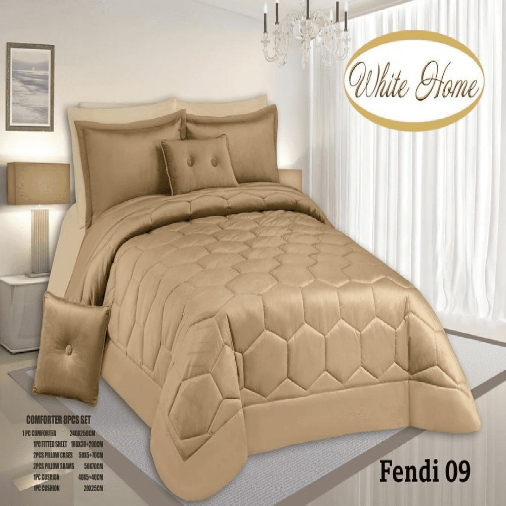 سرویس روتختی مخمل ویت هوم white home مدل فندی fendi دونفره 8 تکه