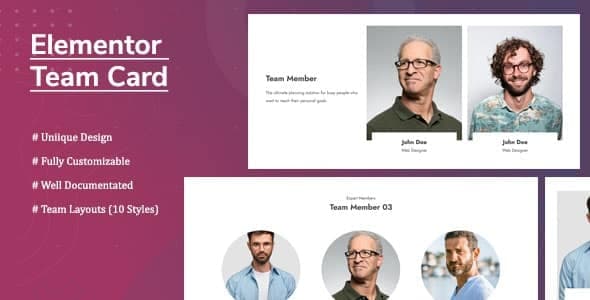 دانلود افزونه وردپرس Elementor Team Card برای المنتور
