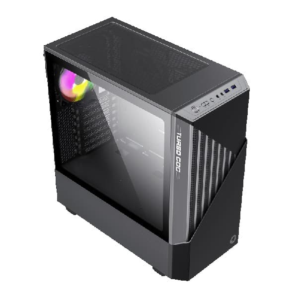 کیس گیمینگ گیم مکس GAMEMAX Contac COC BG رنگ مشکی خاکستری — تصویر ۳