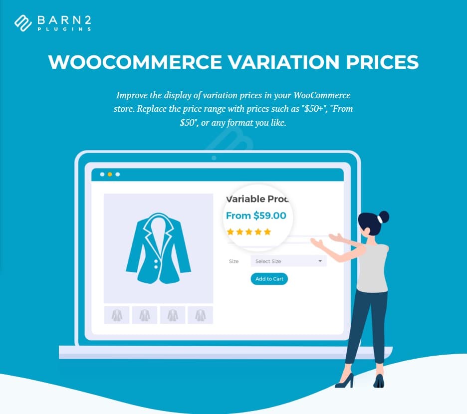دانلود افزونه وردپرس Barn2 WooCommerce variation prices برای ووکامرس