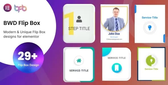 دانلود افزونه وردپرس ادآن BWD Flip Box برای المنتور