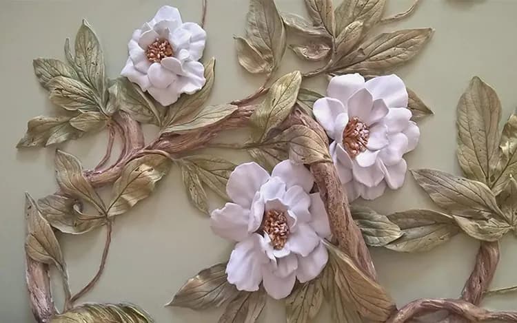 پوسترکاغذدیواری گلهای بزرگ برجسته — تصویر ۲