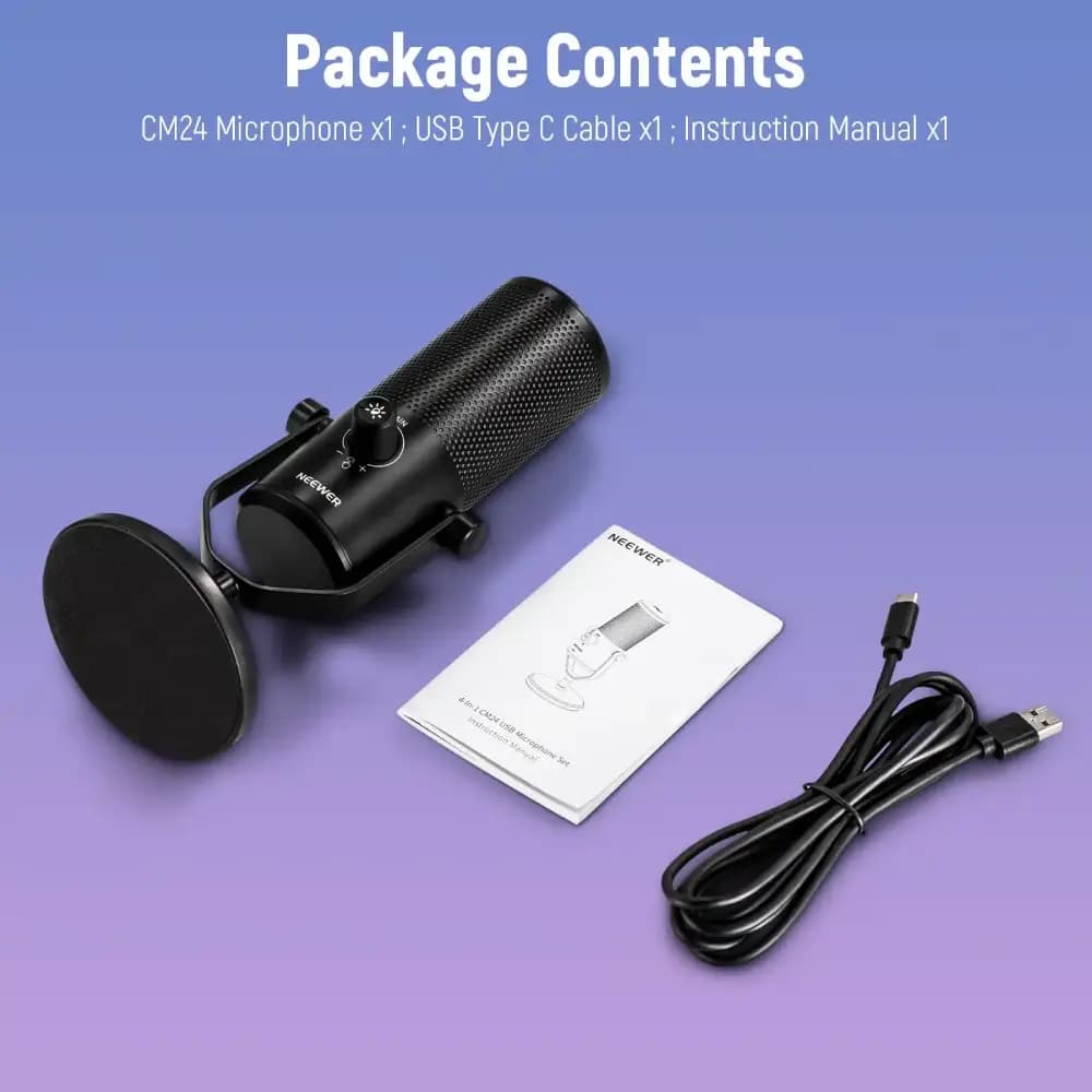 میکروفون گیمینگ NEEWER CM24 RGB Light USB — تصویر ۳